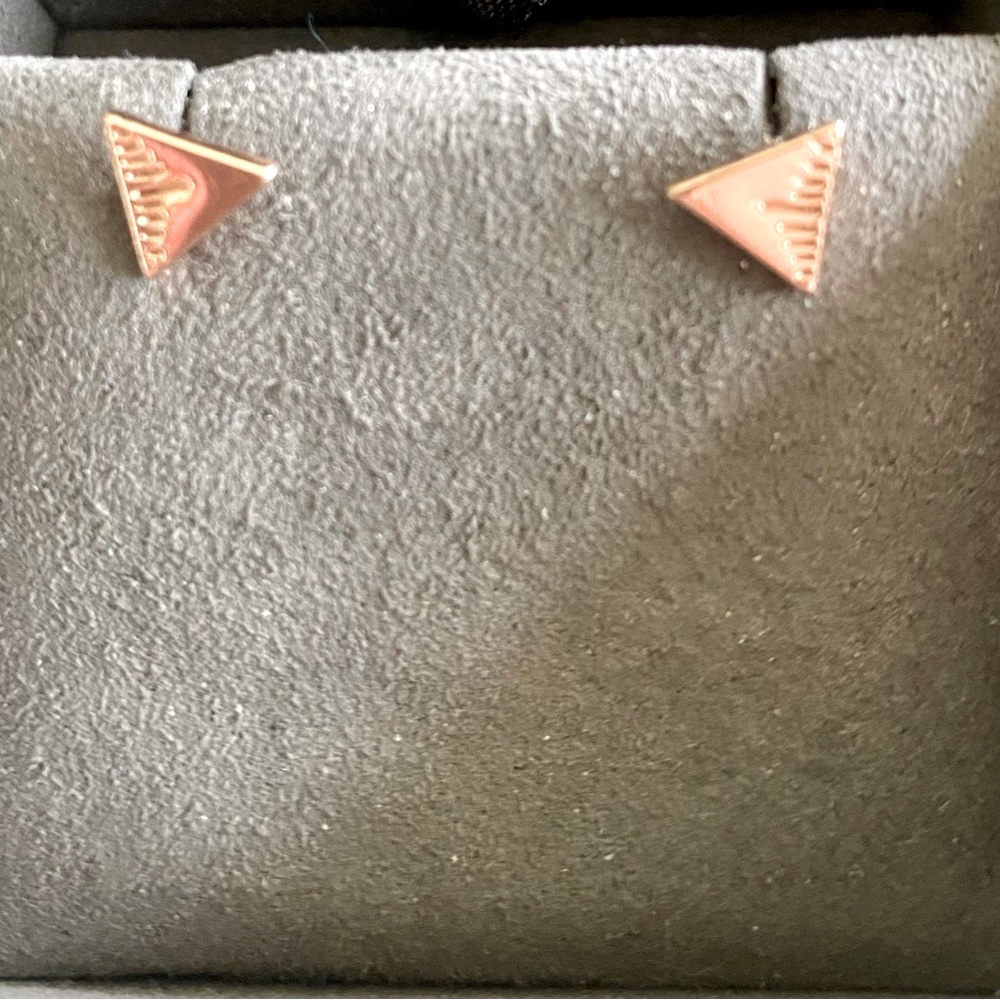 Rose Gold Triangle Stud Earrings
